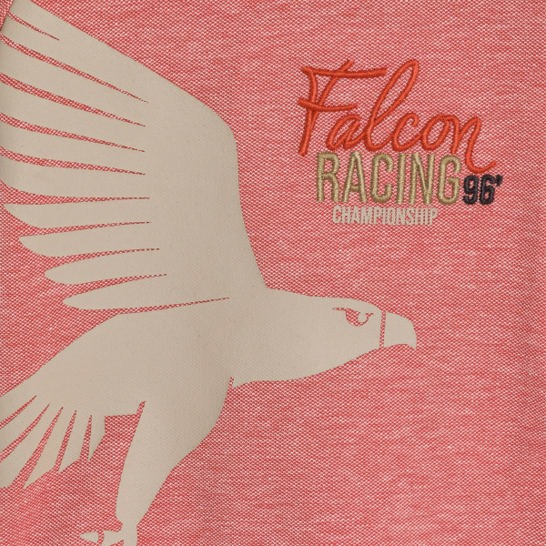 تي شيرت أحمر من قماش مضلع عليه صورة صقر للصبي الرضيع